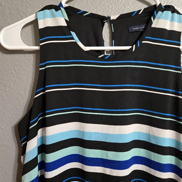 Tommy Hilfiger Blue Striped Trapeze Dress Size 8 - Picture 2 of 16